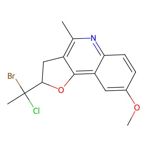 2-(1-Bromo-1-chloroethyl)-8-methoxy-4-methyl-2,3-dihydrofuro[3,2-c]quinoline structure