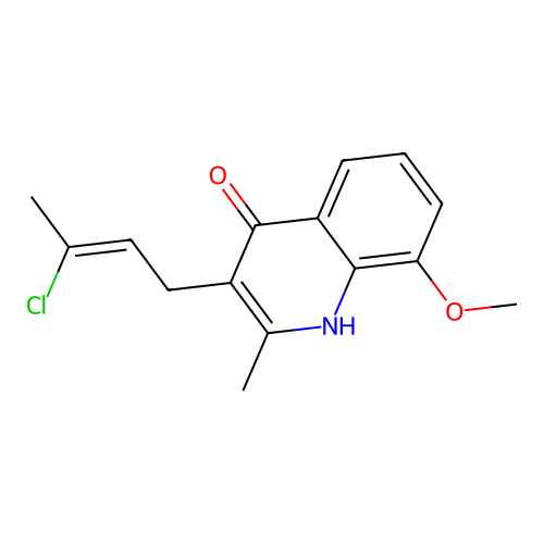 3-(3-Chlorobut-2-en-1-yl)-8-methoxy-2-methylquinolin-4(1H)-one structure