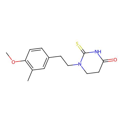 4(1H)-Pyrimidinone, tetrahydro-1-(2-(4-methoxy-3-methylphenyl)ethyl)-2-thioxo- structure
