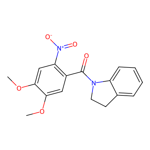 1H-Indole, 1-(4,5-dimethoxy-2-nitrobenzoyl)-2,3-dihydro- structure