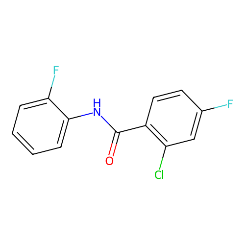 2-chloro-4-fluoro-N-(2-fluorophenyl)benzamide structure