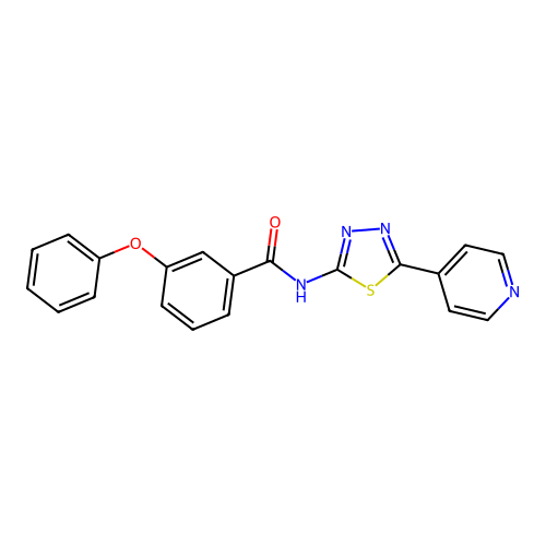 3-phenoxy-N-(5-pyridin-4-yl-1,3,4-thiadiazol-2-yl)benzamide structure