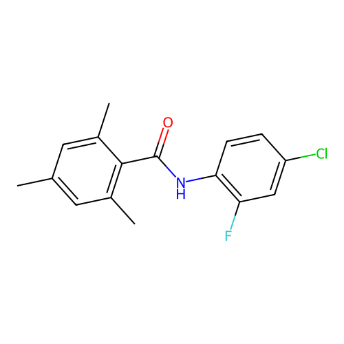 N-(4-chloro-2-fluorophenyl)-2,4,6-trimethylbenzamide structure