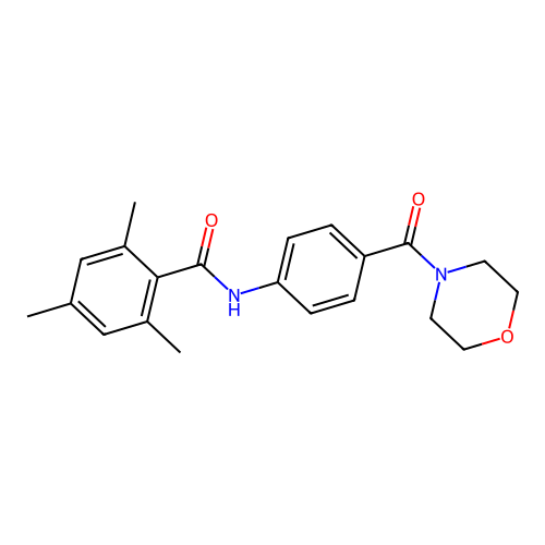 2,4,6-trimethyl-N-[4-(morpholine-4-carbonyl)phenyl]benzamide structure