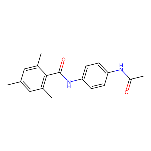 N-(4-acetamidophenyl)-2,4,6-trimethylbenzamide structure