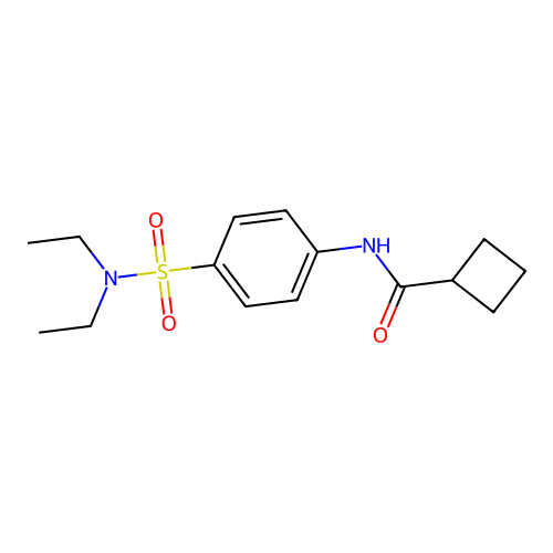 N-[4-(diethylsulfamoyl)phenyl]cyclobutanecarboxamide structure