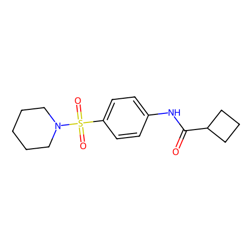 N-(4-piperidin-1-ylsulfonylphenyl)cyclobutanecarboxamide structure