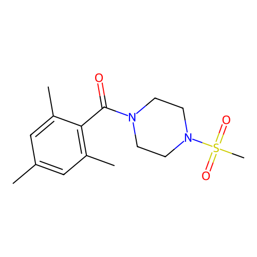 (4-Methylsulfonylpiperazin-1-yl)-(2,4,6-trimethylphenyl)methanone structure