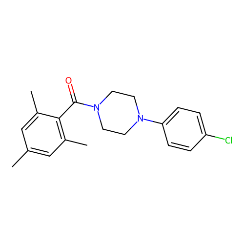 [4-(4-Chlorophenyl)piperazin-1-yl]-(2,4,6-trimethylphenyl)methanone structure