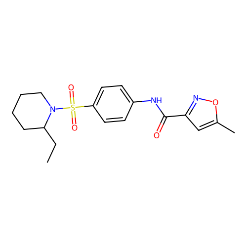 N-[4-(2-ethylpiperidin-1-yl)sulfonylphenyl]-5-methyl-1,2-oxazole-3-carboxamide structure