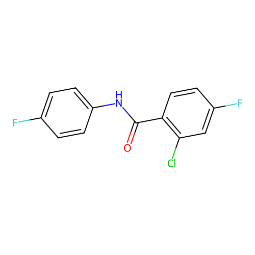 2-chloro-4-fluoro-N-(4-fluorophenyl)benzamide structure