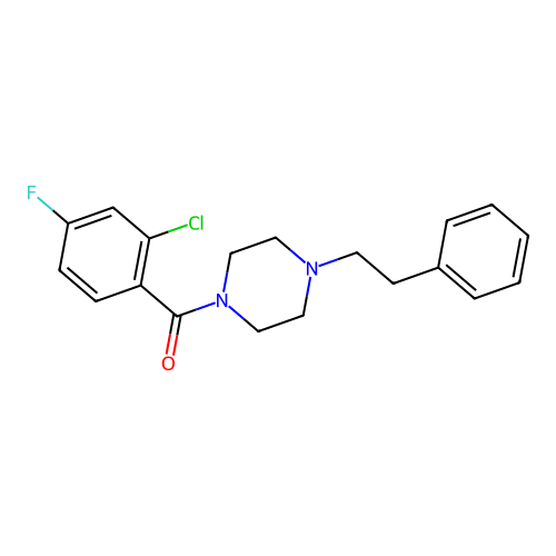 2-Chloro-4-fluorophenyl 4-(2-phenylethyl)piperazinyl ketone structure