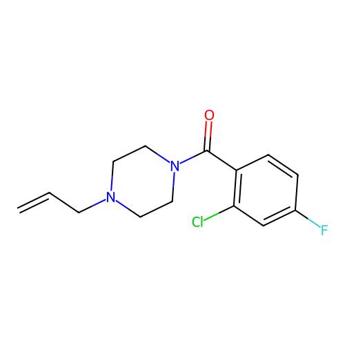(2-Chloro-4-fluorophenyl)-(4-prop-2-enylpiperazin-1-yl)methanone structure