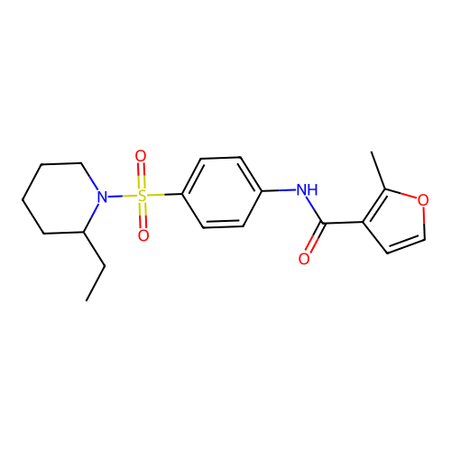 N-{4-[(2-ethylpiperidin-1-yl)sulfonyl]phenyl}-2-methylfuran-3-carboxamide structure