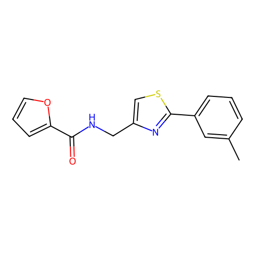 N-[[2-(3-methylphenyl)-1,3-thiazol-4-yl]methyl]furan-2-carboxamide structure
