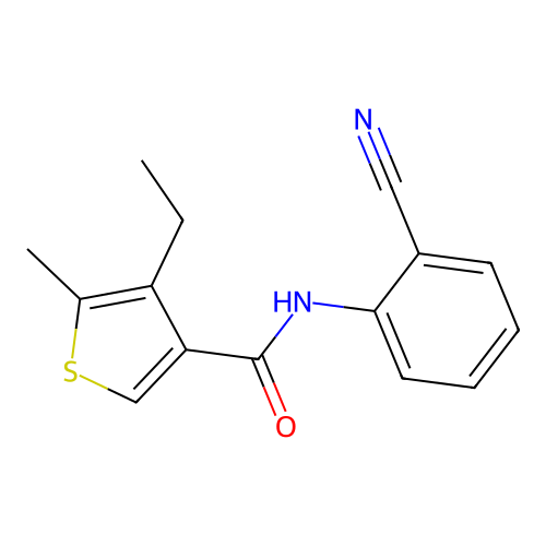 N-(2-cyanophenyl)-4-ethyl-5-methylthiophene-3-carboxamide structure