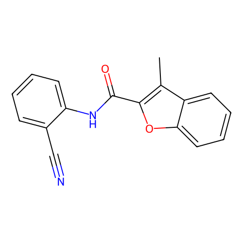 N-(2-cyanophenyl)-3-methyl-1-benzofuran-2-carboxamide structure
