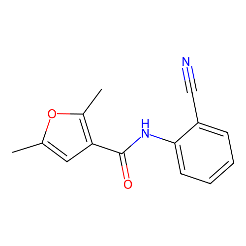 N-(2-cyanophenyl)-2,5-dimethylfuran-3-carboxamide structure