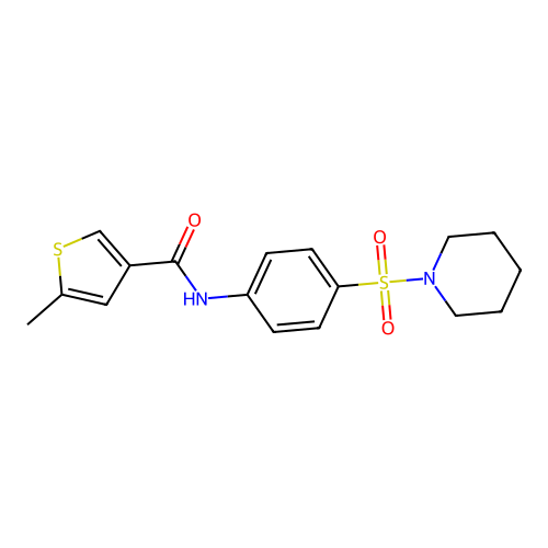 5-methyl-N-(4-piperidin-1-ylsulfonylphenyl)thiophene-3-carboxamide structure