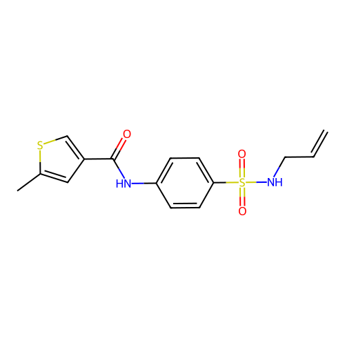 5-methyl-N-[4-(prop-2-enylsulfamoyl)phenyl]thiophene-3-carboxamide structure