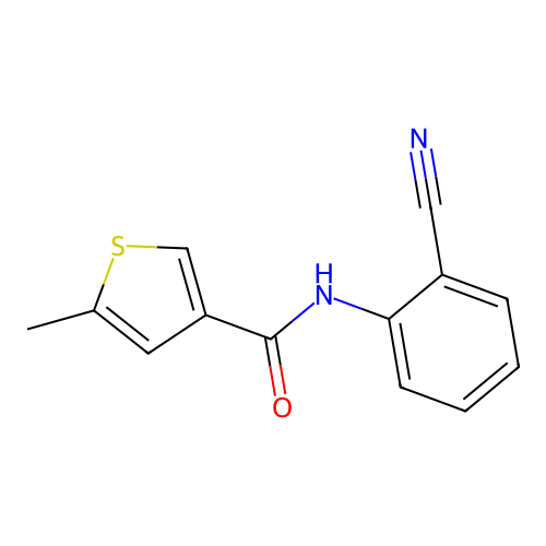 N-(2-cyanophenyl)-5-methylthiophene-3-carboxamide structure