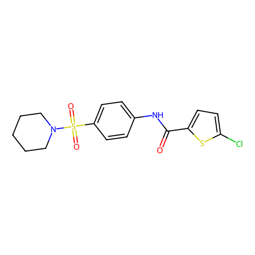 5-chloro-N-(4-piperidin-1-ylsulfonylphenyl)thiophene-2-carboxamide structure