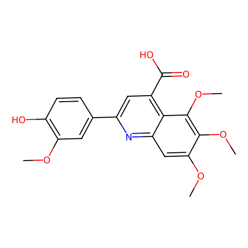 2-(4-Hydroxy-3-methoxyphenyl)-5,6,7-trimethoxyquinoline-4-carboxylic acid structure