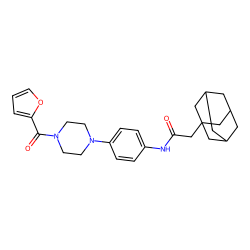 2-(1-adamantyl)-N-[4-[4-(furan-2-carbonyl)piperazin-1-yl]phenyl]acetamide structure