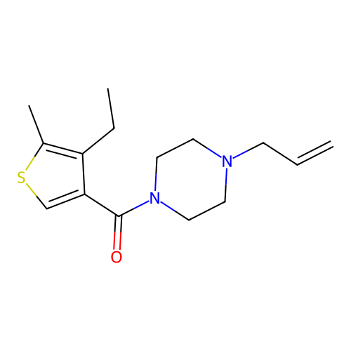 (4-Ethyl-5-methylthiophen-3-yl)-(4-prop-2-enylpiperazin-1-yl)methanone structure