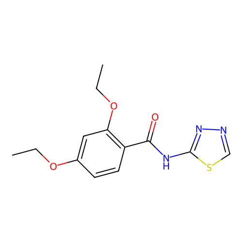 2,4-diethoxy-N-(1,3,4-thiadiazol-2-yl)benzamide structure