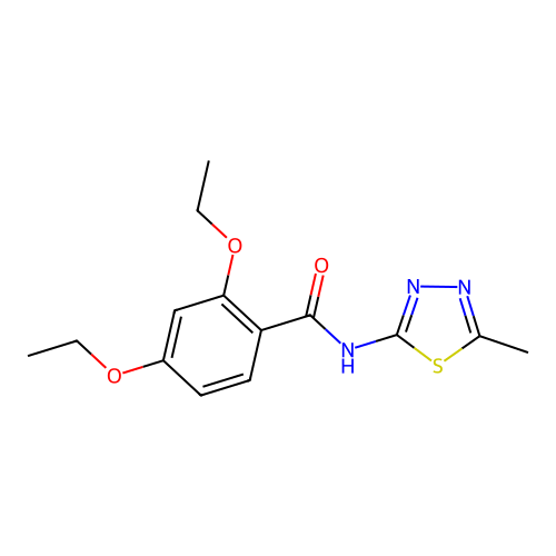 2,4-diethoxy-N-(5-methyl-1,3,4-thiadiazol-2-yl)benzamide structure