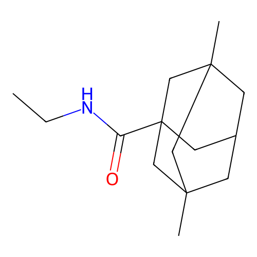 N-ethyl-3,5-dimethyladamantane-1-carboxamide structure