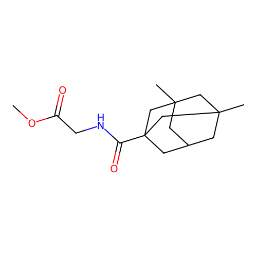 Methyl 2-[(3,5-dimethyladamantanyl)carbonylamino]acetate structure