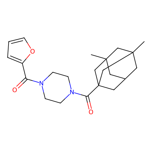 [4-(3,5-Dimethyladamantane-1-carbonyl)piperazin-1-yl]-(furan-2-yl)methanone structure