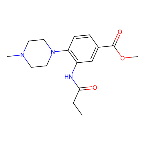 Methyl 4-(4-methylpiperazin-1-yl)-3-(propanoylamino)benzoate structure