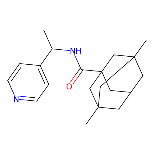 3,5-dimethyl-N-(1-pyridin-4-ylethyl)adamantane-1-carboxamide structure