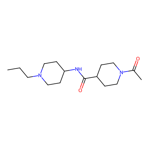 1-acetyl-N-(1-propylpiperidin-4-yl)piperidine-4-carboxamide structure