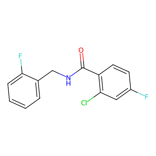 2-chloro-4-fluoro-N-[(2-fluorophenyl)methyl]benzamide structure