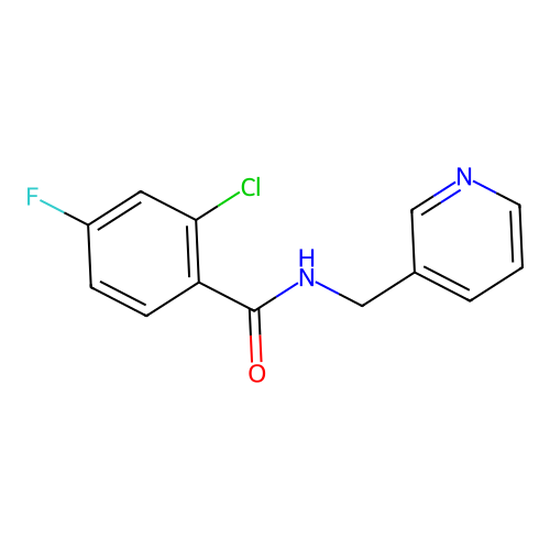 2-chloro-4-fluoro-N-(3-pyridinylmethyl)benzamide structure