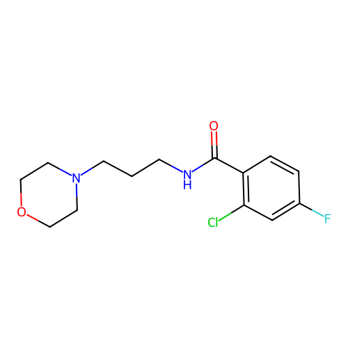 2-chloro-4-fluoro-N-(3-morpholin-4-ylpropyl)benzamide structure