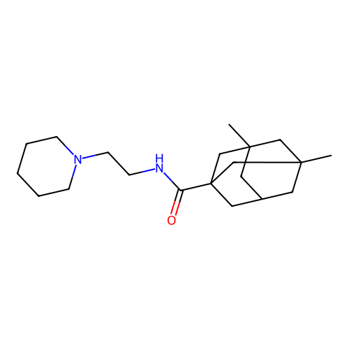 3,5-dimethyl-N-(2-piperidin-1-ylethyl)adamantane-1-carboxamide structure