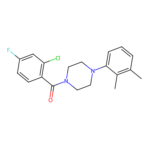 (2-Chloro-4-fluorophenyl)-[4-(2,3-dimethylphenyl)piperazin-1-yl]methanone structure