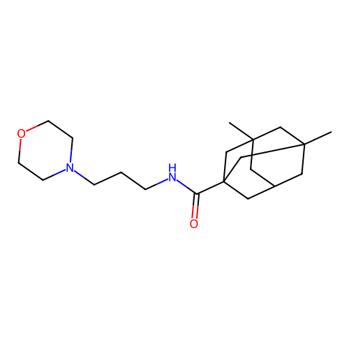 3,5-dimethyl-N-(3-morpholin-4-ylpropyl)adamantane-1-carboxamide structure