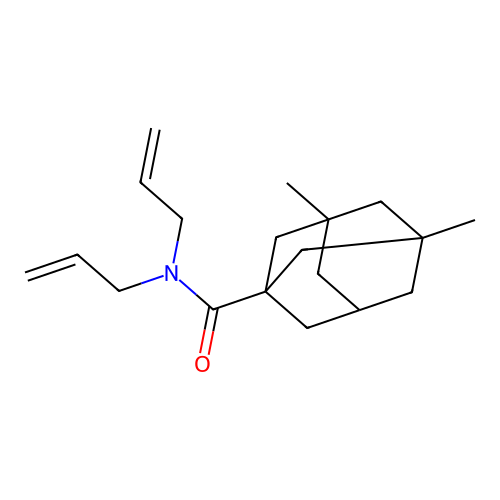 3,5-dimethyl-N,N-bis(prop-2-enyl)adamantane-1-carboxamide structure