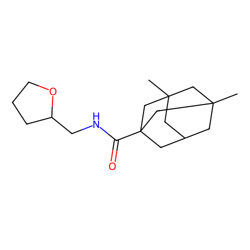 3,5-dimethyl-N-(oxolan-2-ylmethyl)adamantane-1-carboxamide structure