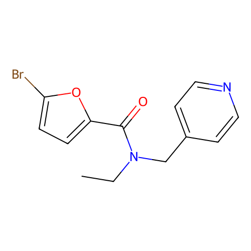 5-bromo-N-ethyl-N-(pyridin-4-ylmethyl)furan-2-carboxamide structure