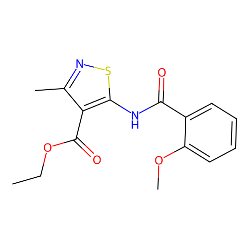 Ethyl 5-[(2-methoxyphenyl)carbonylamino]-3-methylisothiazole-4-carboxylate structure