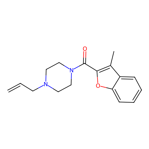 (3-Methyl-1-benzofuran-2-yl)-(4-prop-2-enylpiperazin-1-yl)methanone structure