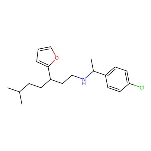 N-[1-(4-chlorophenyl)ethyl]-3-(furan-2-yl)-6-methylheptan-1-amine structure