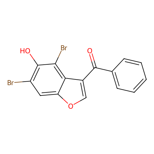 Methanone, (4,6-dibromo-5-hydroxy-3-benzofuranyl)phenyl- structure